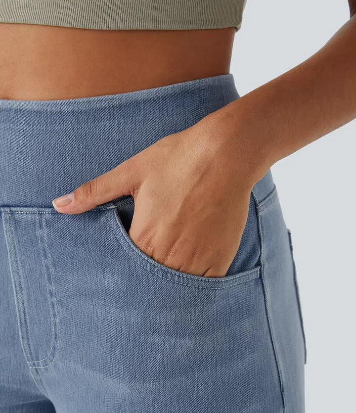 Jeans Damen High Waist | Weites Bein & Elastischer Bund