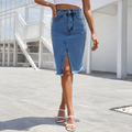 Jenna | Damen Rock Midi Schlitz Hohe Taille Elegant