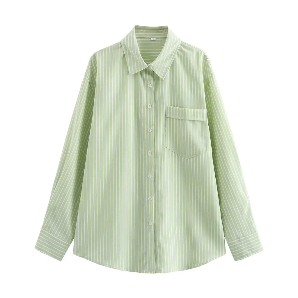 Bluse Damen | Gestreift & Lässig Oversize Langarm