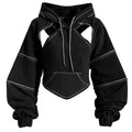 Kapuzenpullover Damen | Cropped & Cut-Out-Details