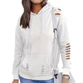 Kapuzenpullover Damen | Cut-Out-Ärmel & Kängurutasche
