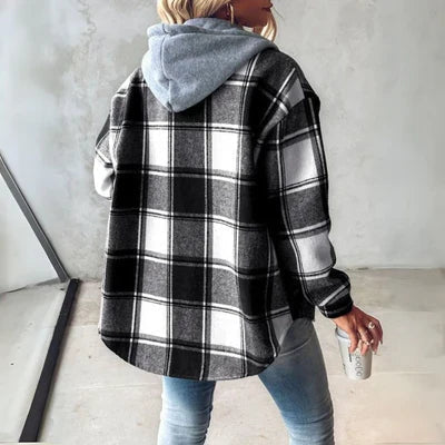 Kapuzenpullover Damen | Kapuze & Knopfleiste