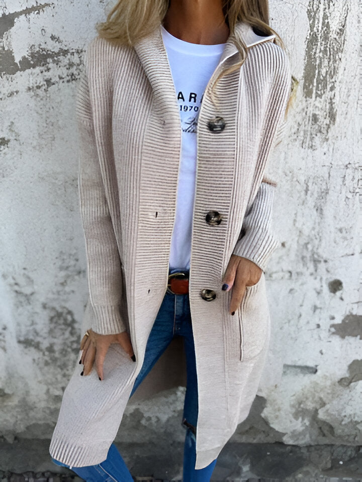 Kapuzenpullover Damen | Longform & Knopfleiste