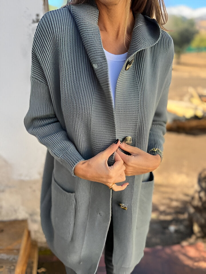 Kapuzenpullover Damen | Longform & Knopfleiste