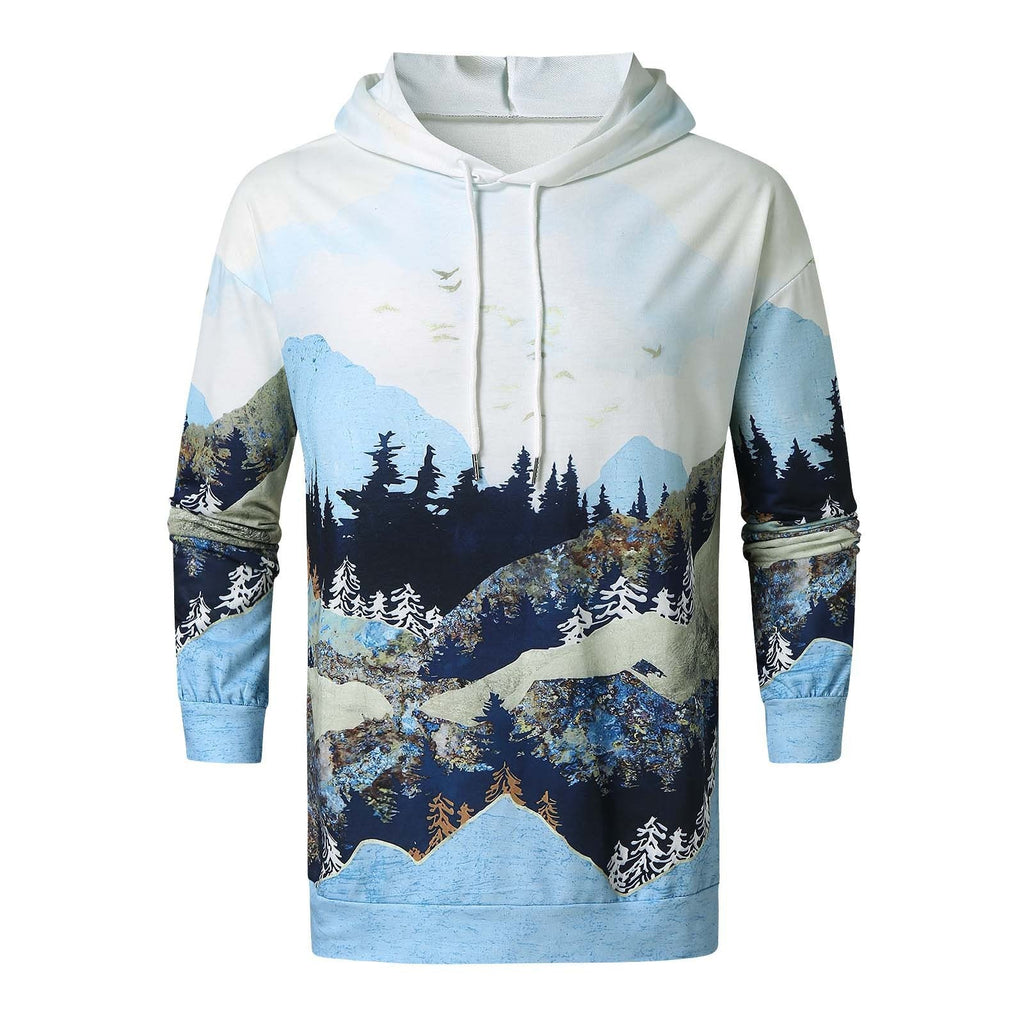 Kapuzenpullover Herren | Allover-Print & Naturmotiv