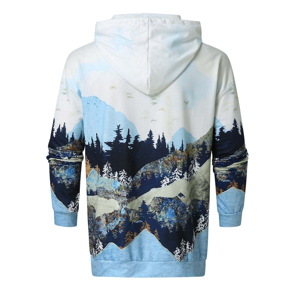 Kapuzenpullover Herren | Allover-Print & Naturmotiv