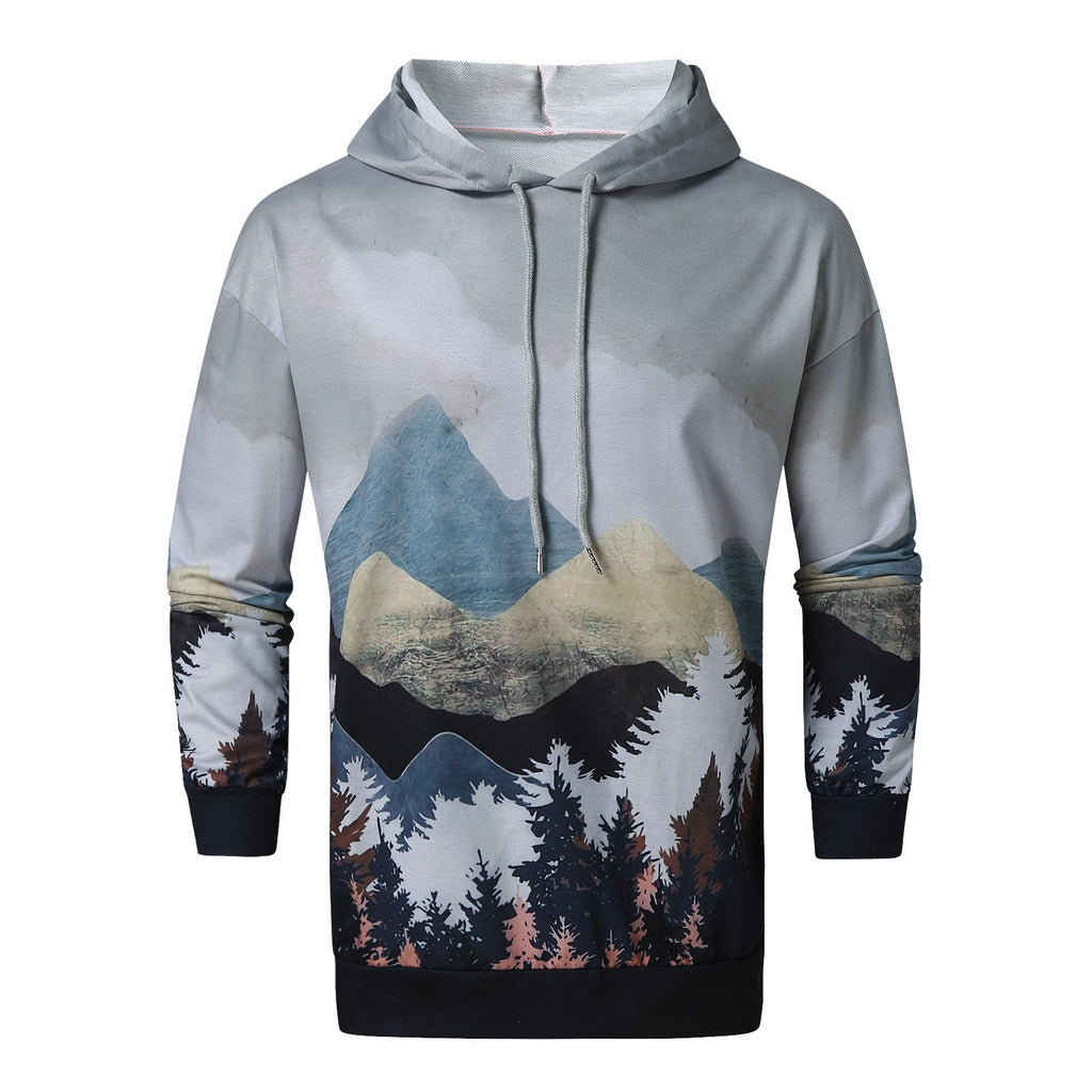 Kapuzenpullover Herren | Allover-Print & Naturmotiv
