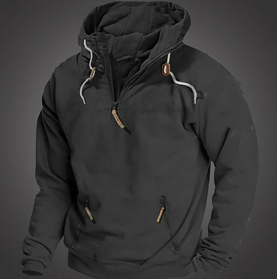 Kapuzenpullover Herren | Half-Zip & Zipptaschen
