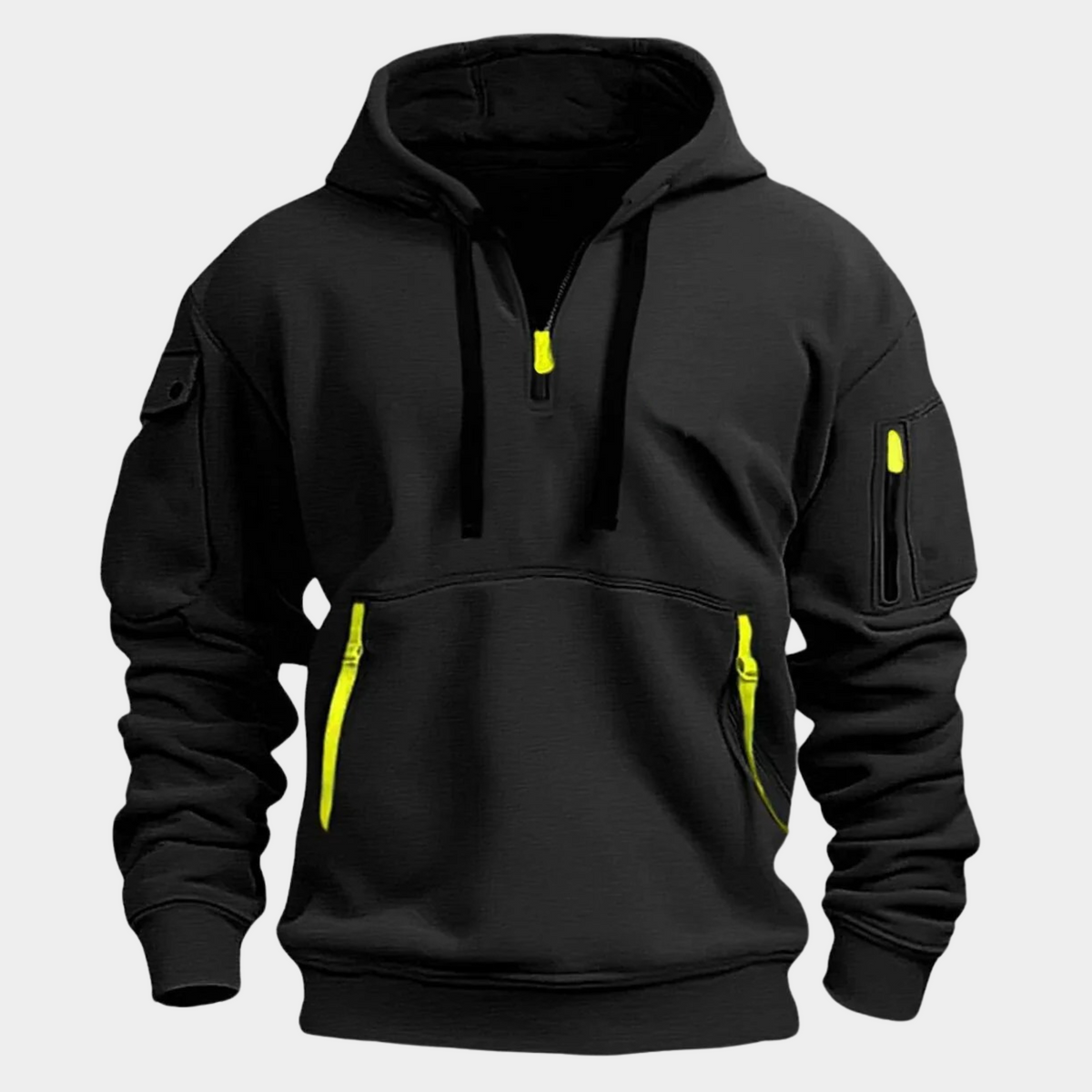 Kapuzenpullover Herren | Reißverschluss & Cargo-Taschen