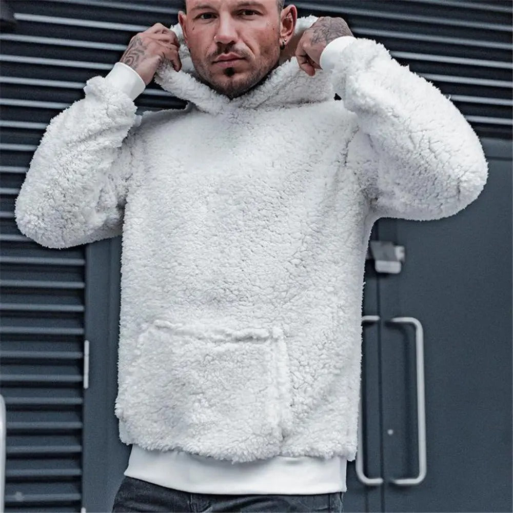 Kapuzenpullover Herren | Teddy-Stil & Kängurutasche