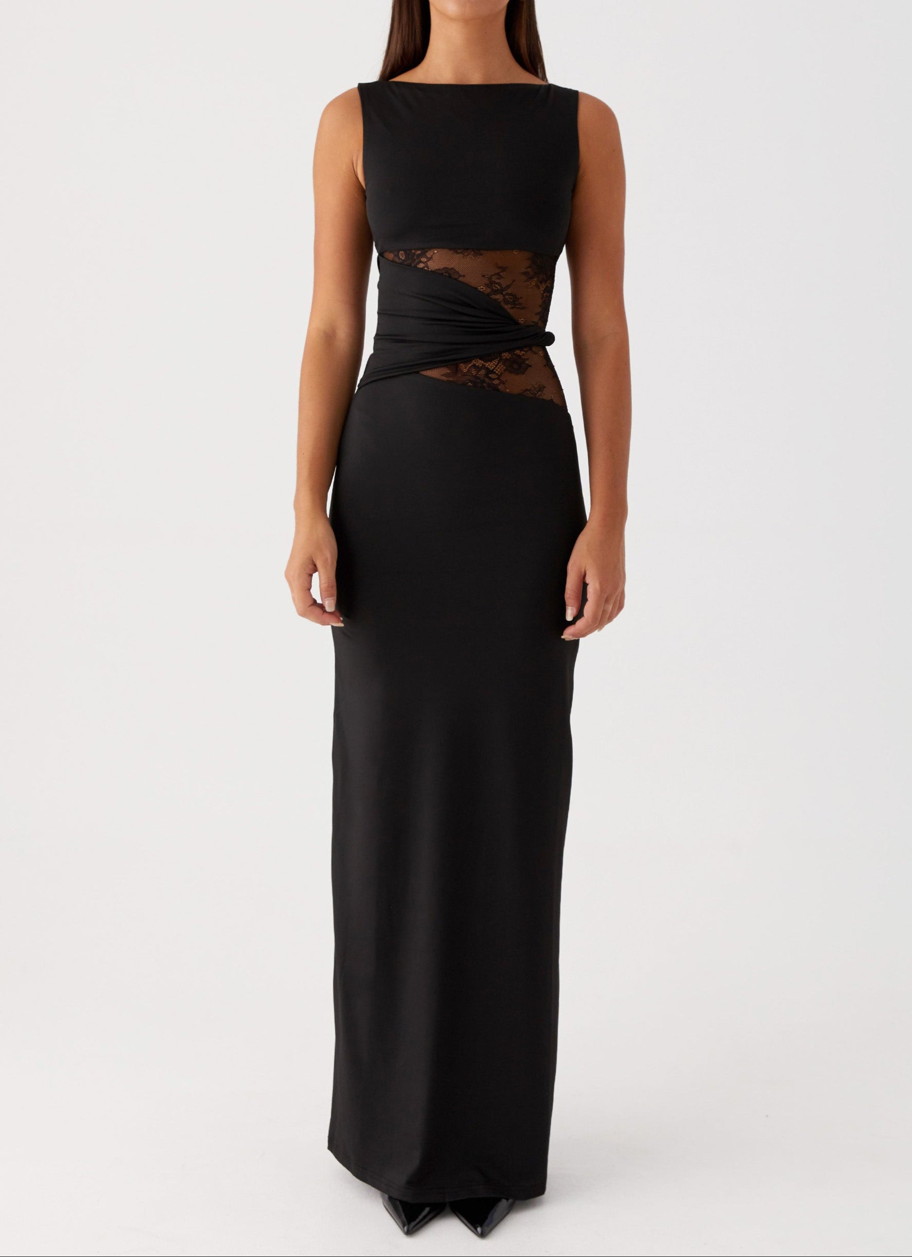 Delfina | Damen Schwarzes Maxikleid – Elegantes Schwarzes Kleid Hochzeit & Abend 2026