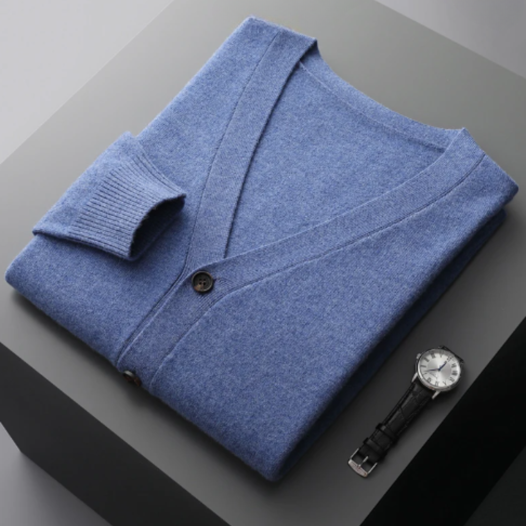 Klassischer Herren Knit Cardigan mit Knöpfen und V-Ausschnitt