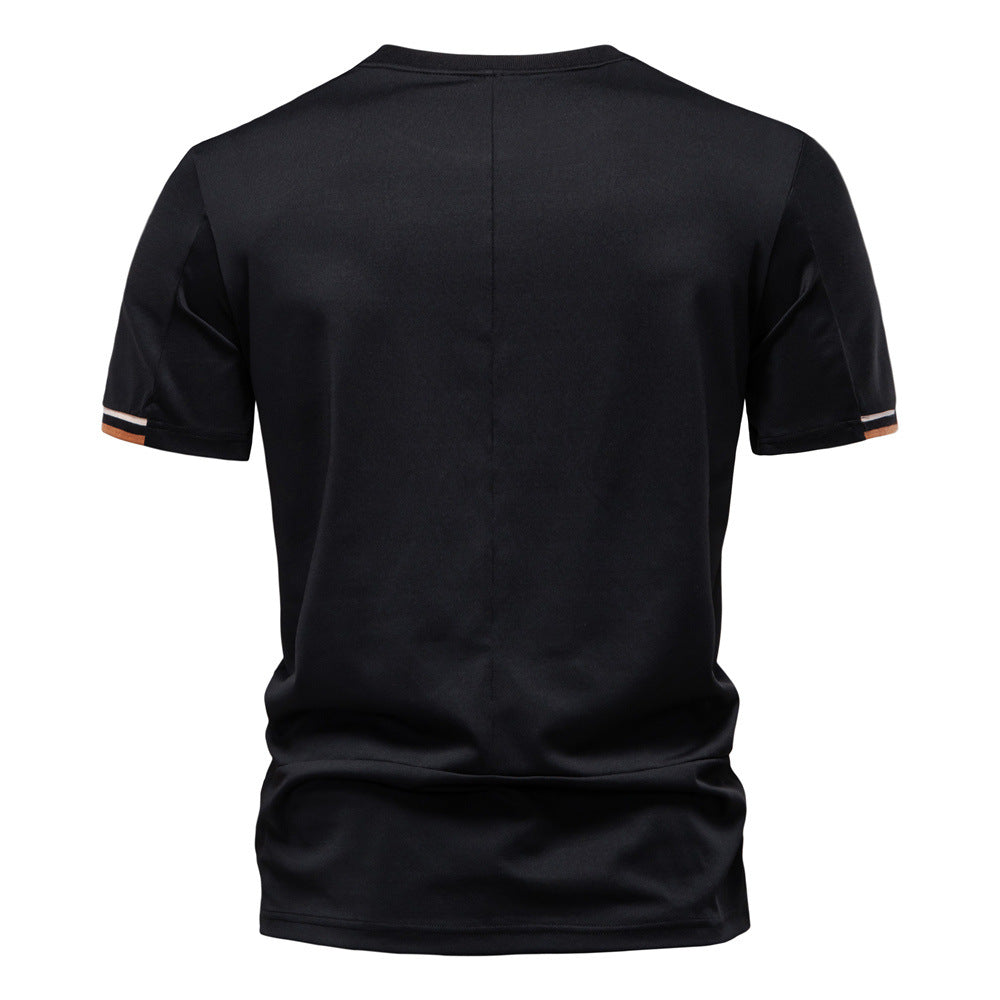 Kurzarm T Shirt Herren | Sportliches Crew-Neck mit Logo-Stickerei