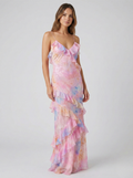 Damen Spaghettiträgern Sommer Maxikleid