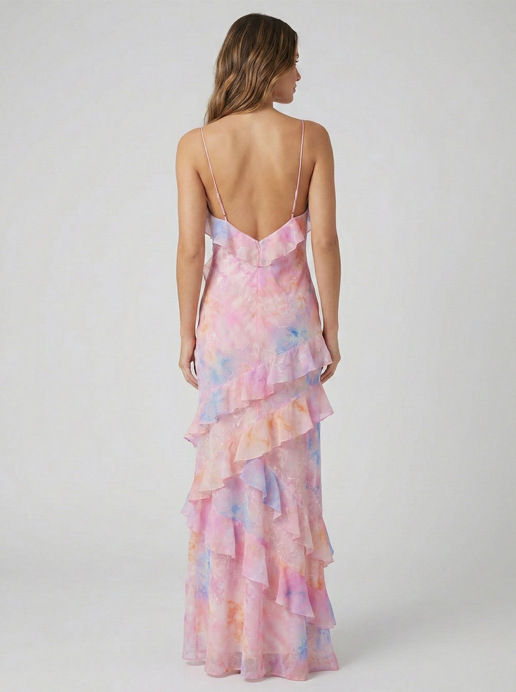 Damen Spaghettiträgern Sommer Maxikleid