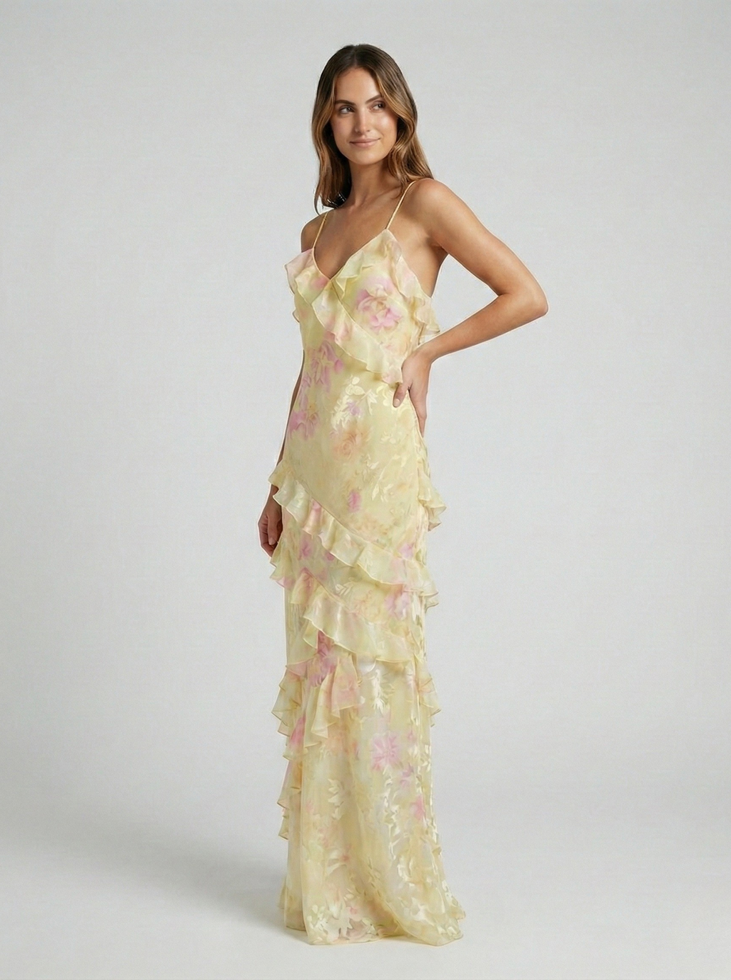 Damen Spaghettiträgern Sommer Maxikleid