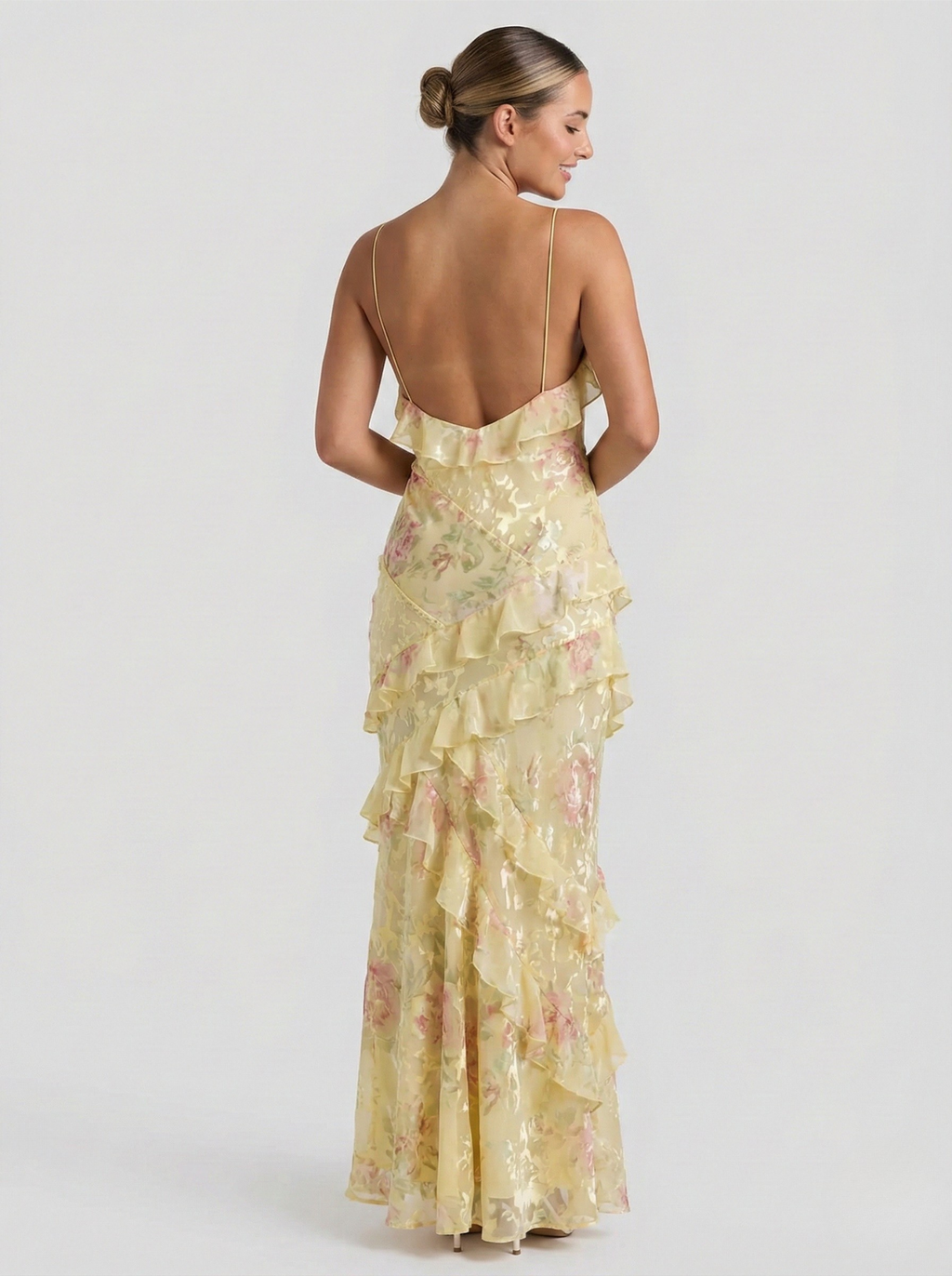 Damen Spaghettiträgern Sommer Maxikleid