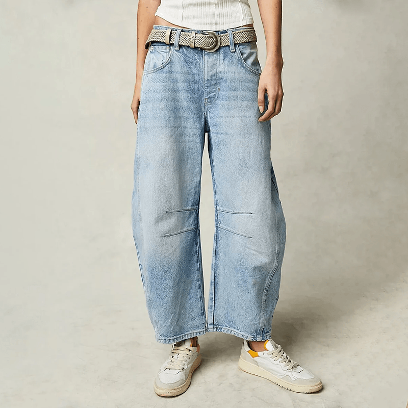 Damen High-Waist Cropped Jeans Hose