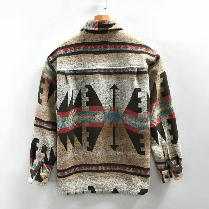 Langarm Polo Herren | Vintage-Muster & Wohlig-Warm