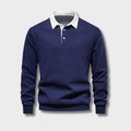 Langarm Poloshirt Herren | Kontrastkragen & Bequem