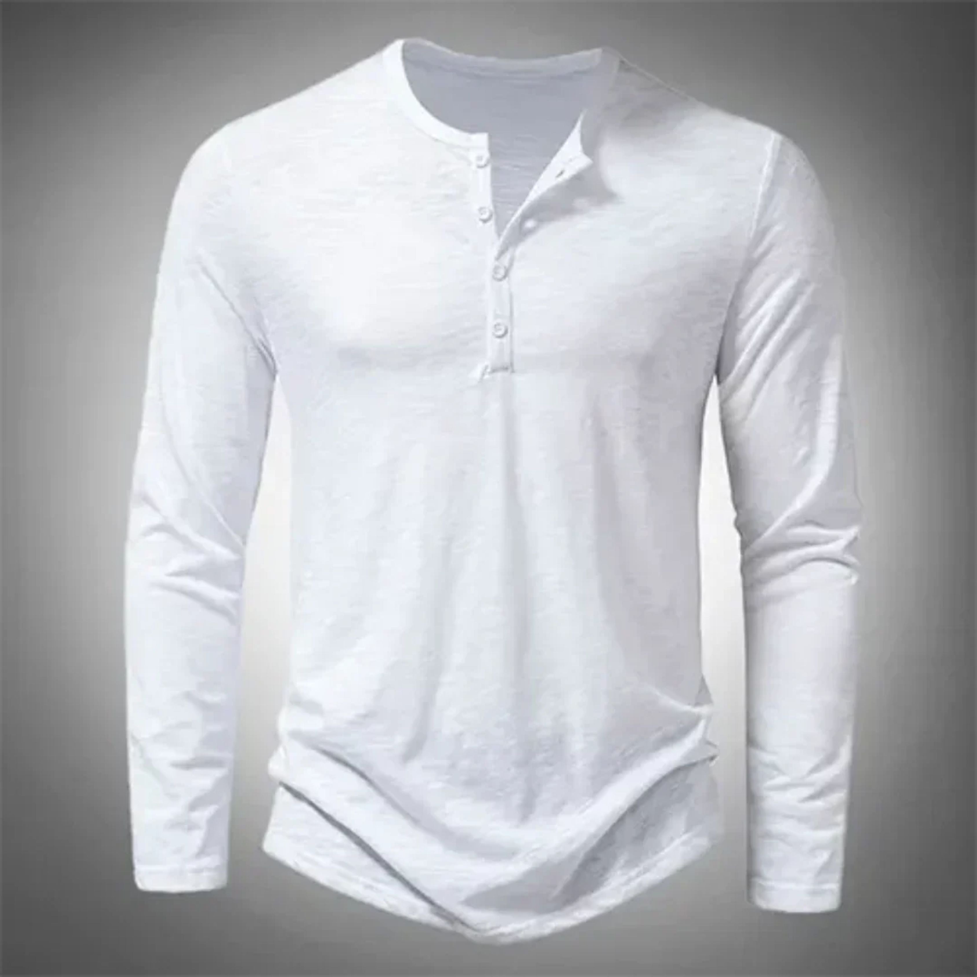 Langarm T-Shirt Herren | Halb geknöpft & Lässiger Komfort