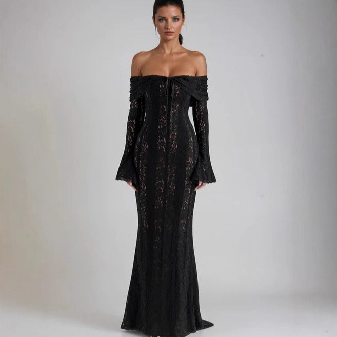 Damen Maxikleid im Off-Shoulder-Stil für Hochzeitsgäste