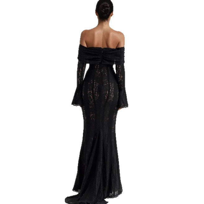 Damen Maxikleid im Off-Shoulder-Stil für Hochzeitsgäste