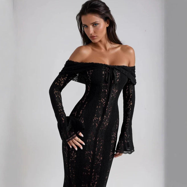 Damen Maxikleid im Off-Shoulder-Stil für Hochzeitsgäste