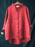 Bluse Damen | Lässig Elegant mit Rüschen & V-Ausschnitt
