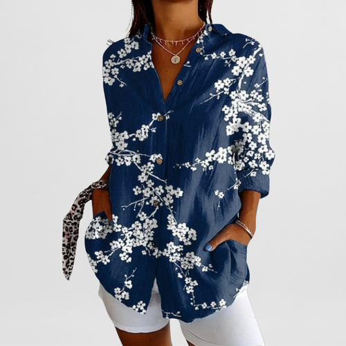 Bluse Damen | Lebhafter Blumendruck & Lässig Elegant
