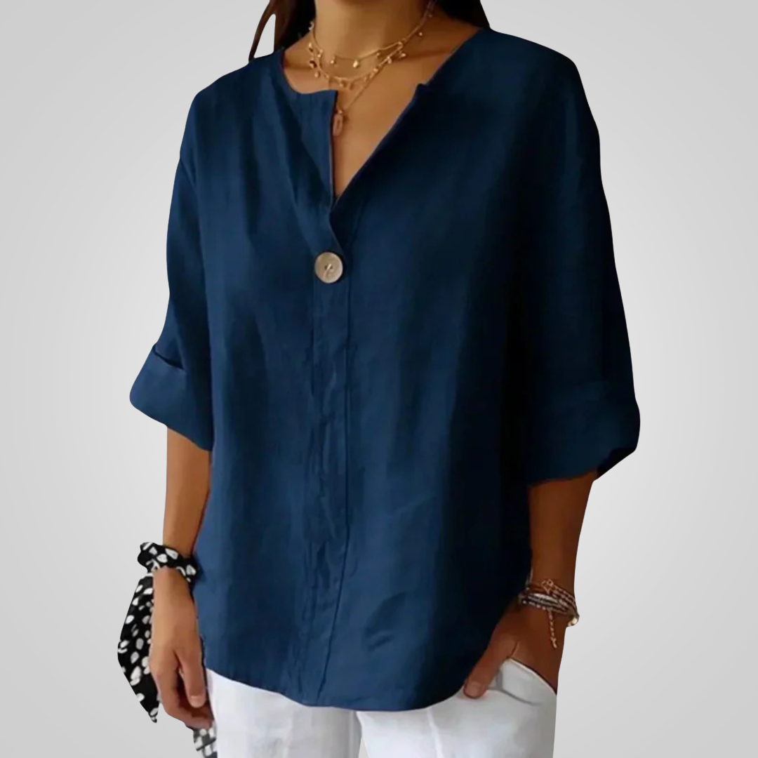Bluse Damen | Lässig Elegant mit V-Ausschnitt & 3/4-Arm