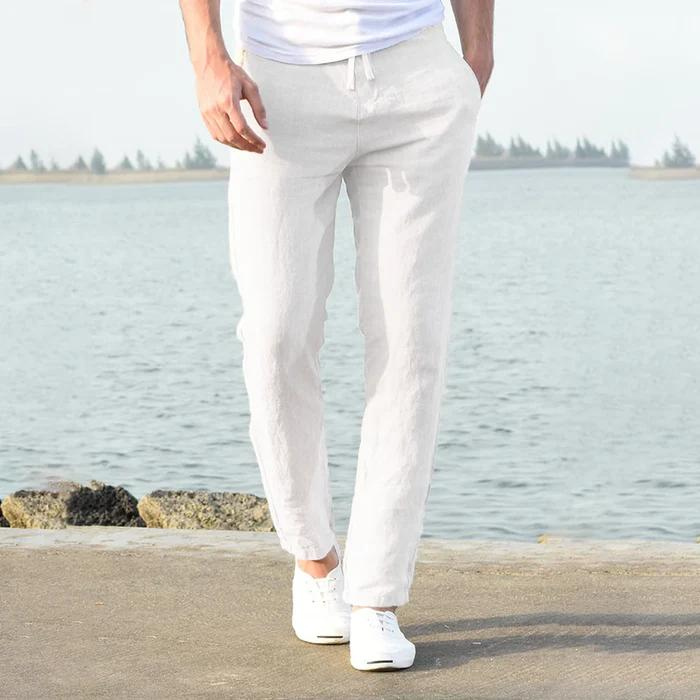 Herren Leichte Leinen Freizeithose