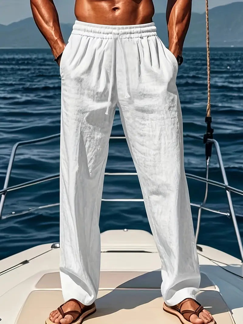 Leinenhose Herren | Weite Passform & Verstellbarer Bund