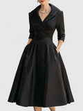 Linienkleid Damen | Wickelkragen & schmeichelnde A-Linie