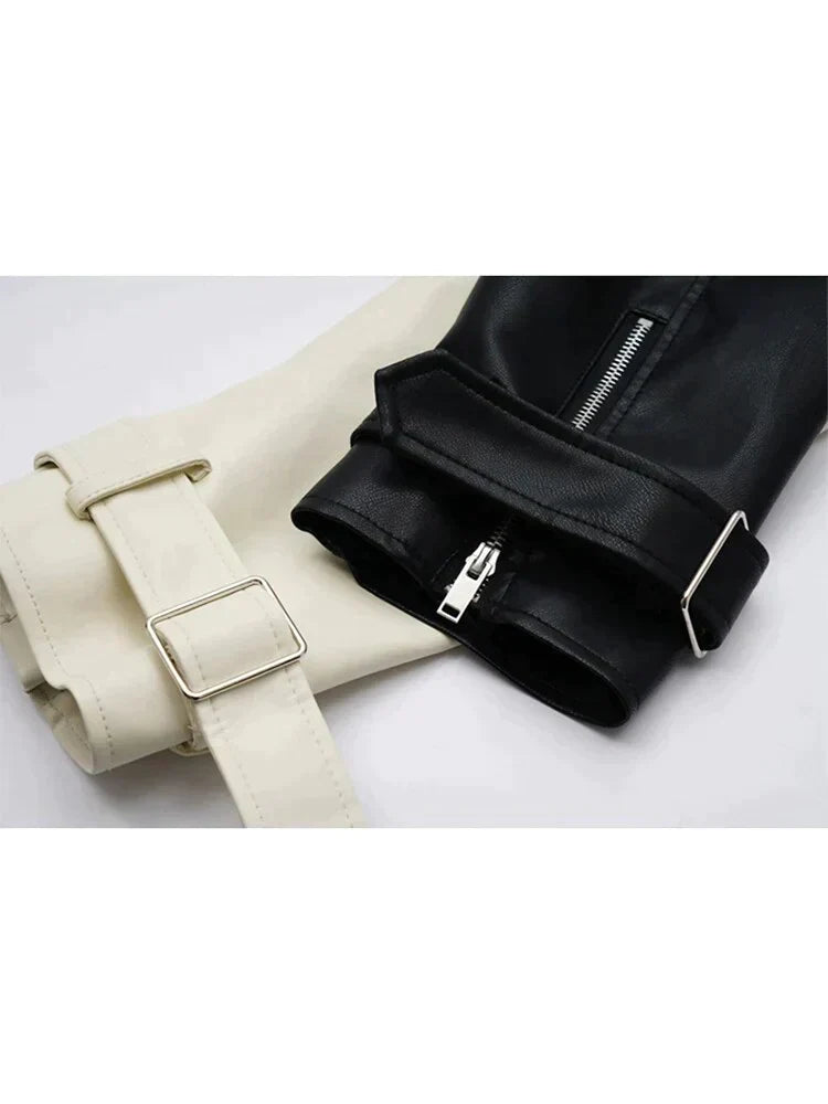 Lozenda - Colour-Block-Lederjacke für Damen