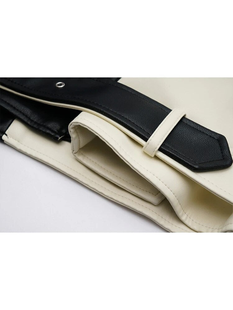 Lozenda - Colour-Block-Lederjacke für Damen