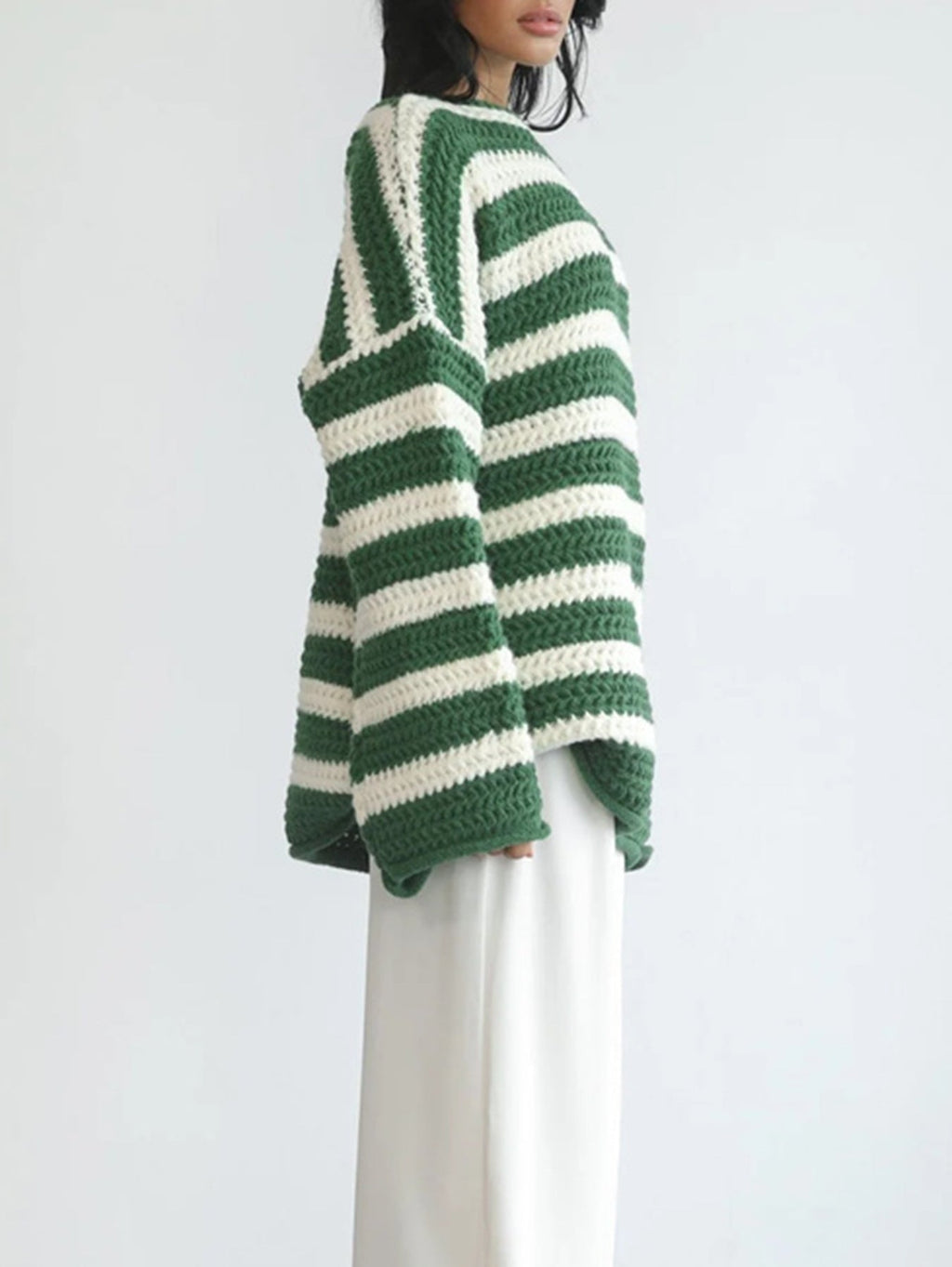 Pullover Damen | Grobstrick & Streifen-Dessin