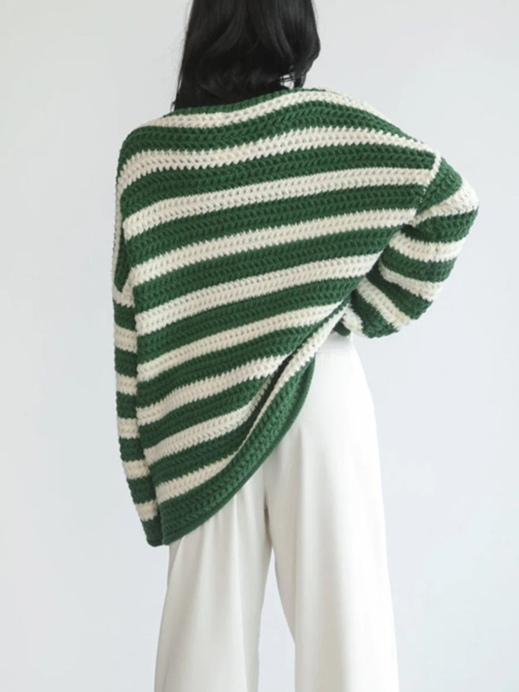 Pullover Damen | Grobstrick & Streifen-Dessin