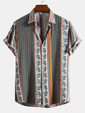 Poloshirt Herren | Boho Ethno-Print & Kurzarm
