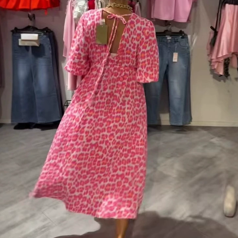 Maxi Kleid Damen | Ethno-Print & Feminine Puffärmel