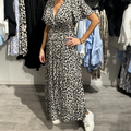 Maxi Kleid Damen | Wickeloptik & Animal-Print