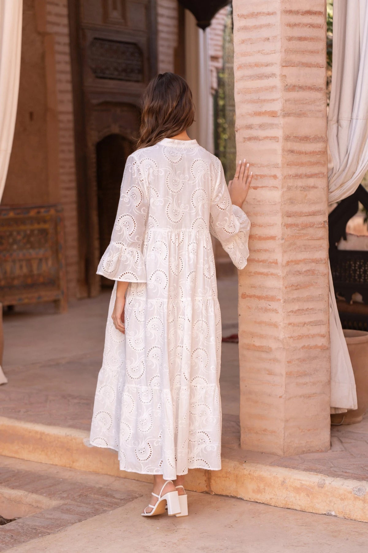 Maxikleid Damen | Broderie Anglaise & Romantisch-Femininer Boho-Stil
