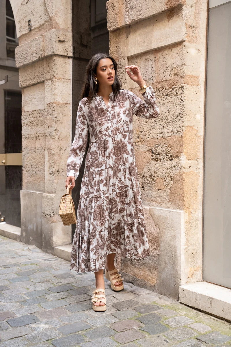 Maxikleid Damen | Florales Muster & Romantischer Boho-Stil