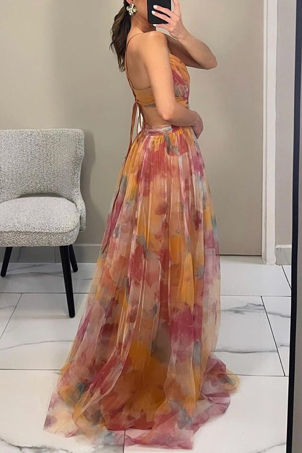 Maxikleid mit Blumendruck für Damen – Elegantes Sommerkleid für besondere Anlässe