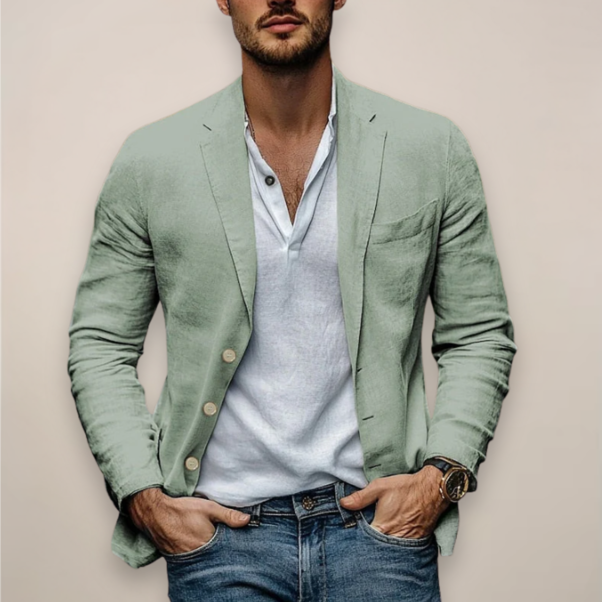 Herren Sommer Reverskragen Blazer Sakko