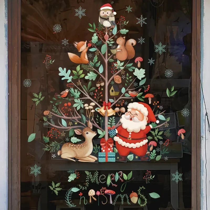 MerryScenes | Transparente Glasaufkleber für festliche Fenster