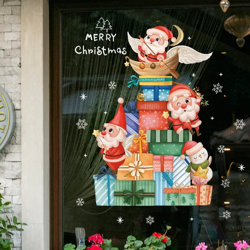 MerryScenes | Transparente Glasaufkleber für festliche Fenster