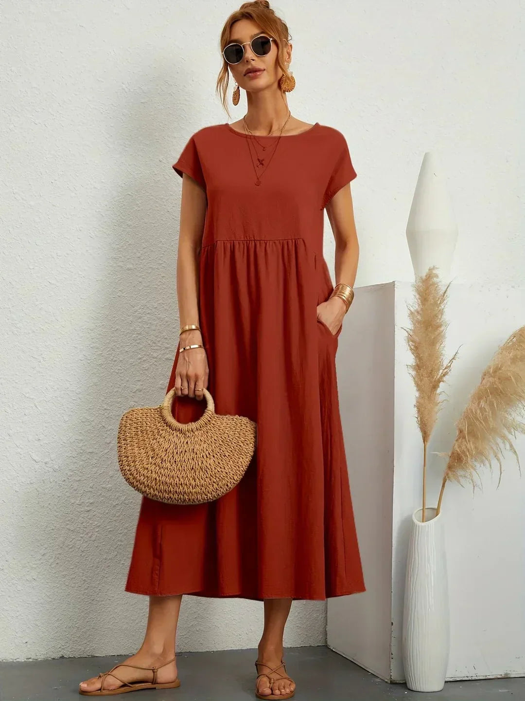 HEIKE™ – FLIESSENDES MIDIKLEID VON ZEITLOSER ELEGANZ