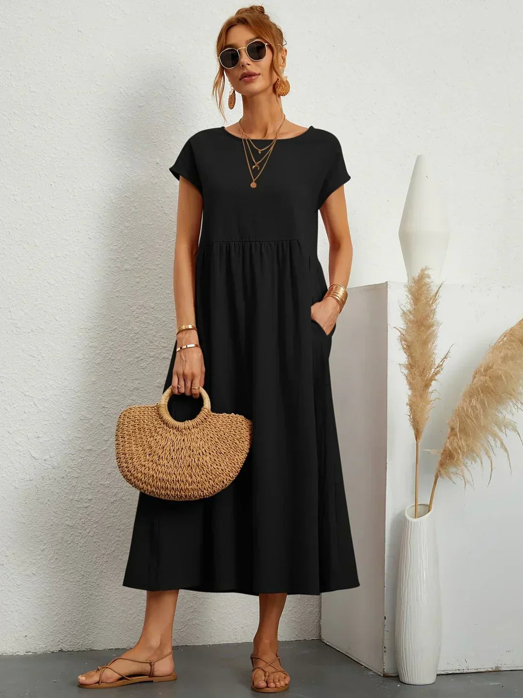 HEIKE™ – FLIESSENDES MIDIKLEID VON ZEITLOSER ELEGANZ