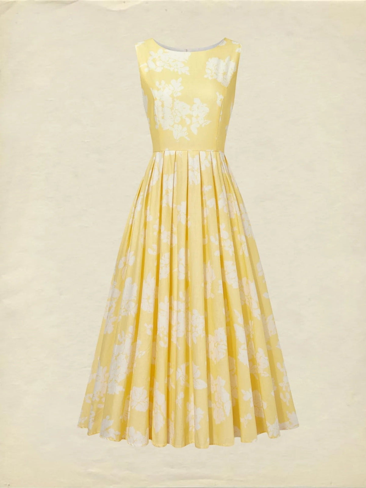 Midi Kleid Damen | Blumenprint & Ausgestellter Plisseerock